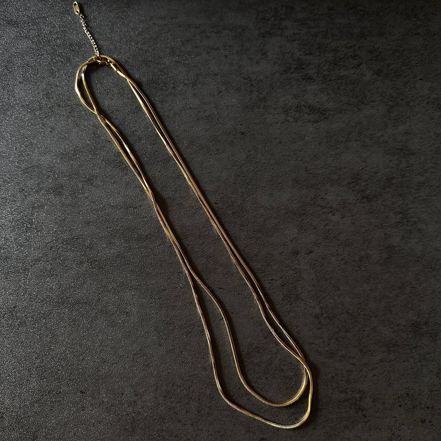 316L long snake chain necklace gld