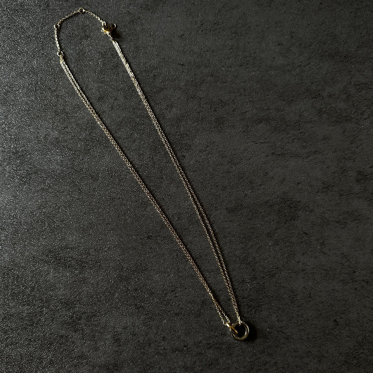 316L double chain ring necklace